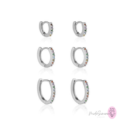 TRIO HOOPS COLOR CRYSTALS