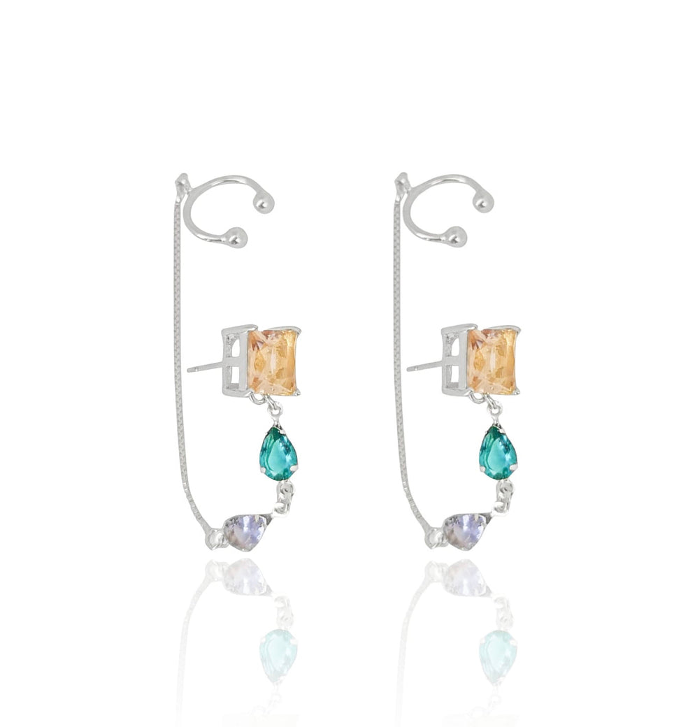 EARRING + EARCUFF COLOR CRYSTALS