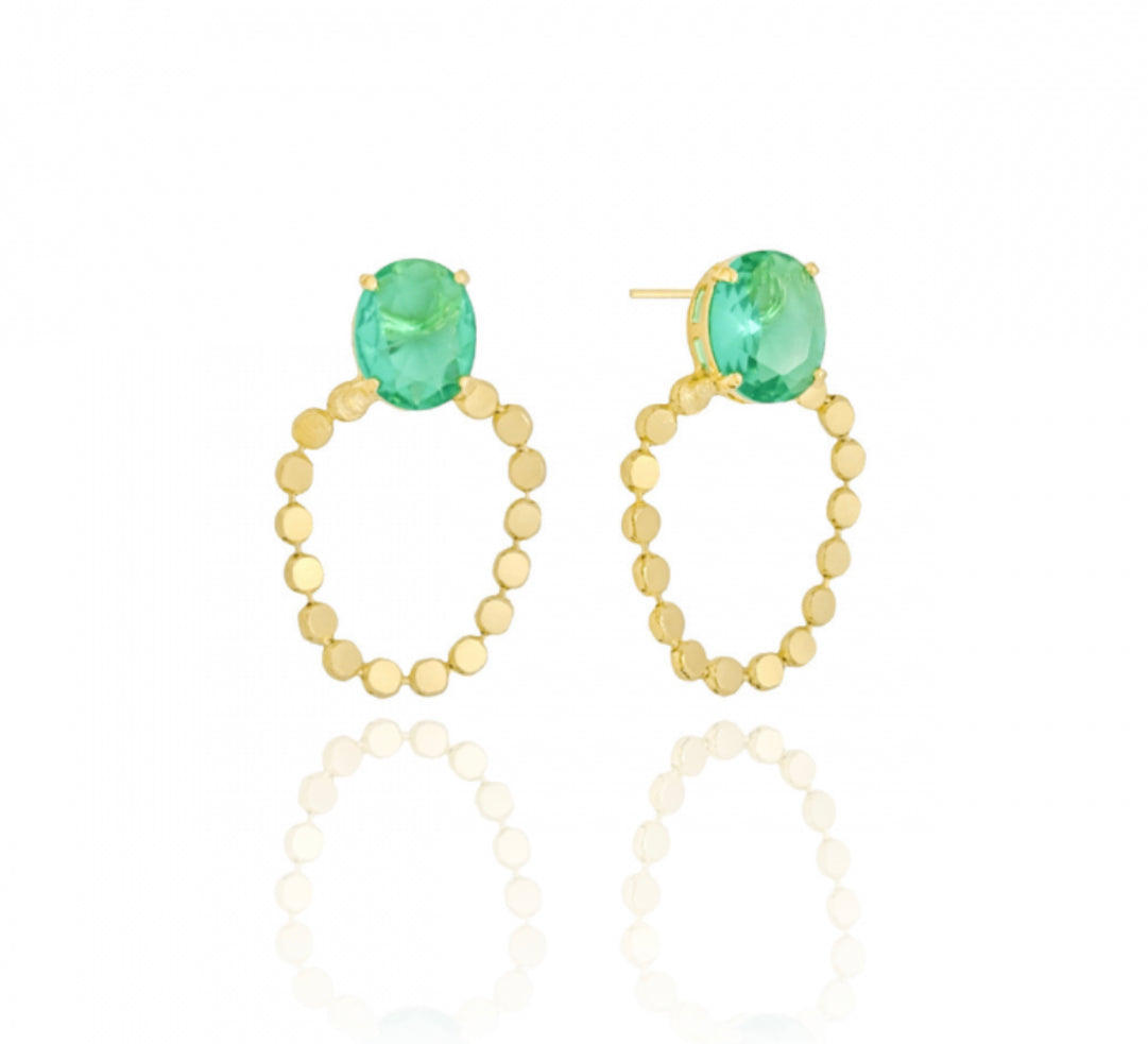 EARRING GEM + CIRCLE FLAT