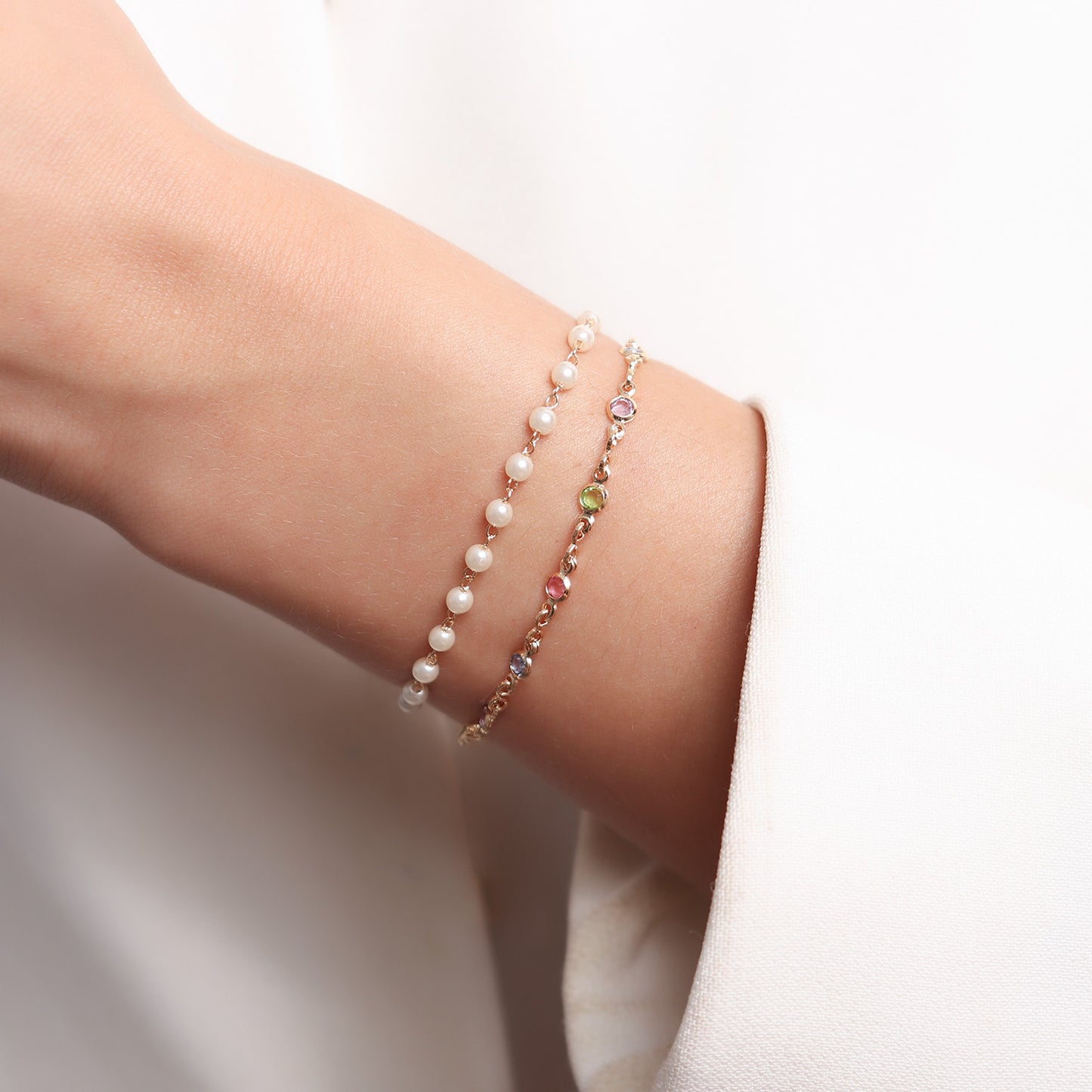 BRACELET PEARLS COLOR CRYSTALS