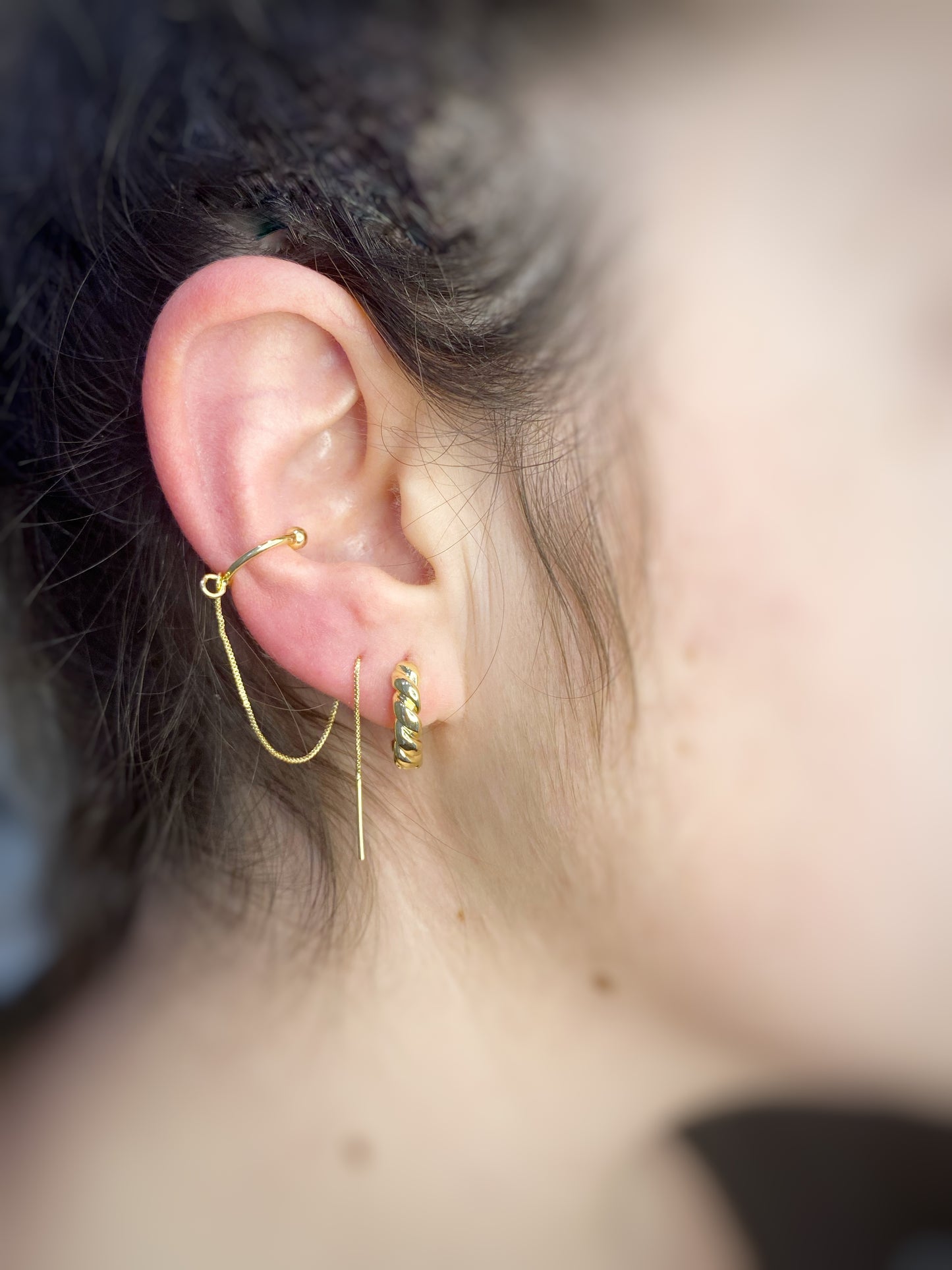 EARCUFF + EARRING CHAIN (one piece)