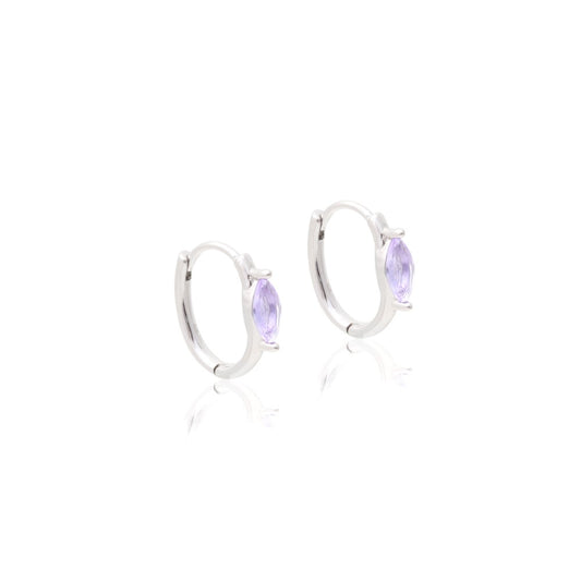 EARRING HOOP TANZANITE CRYSTAL