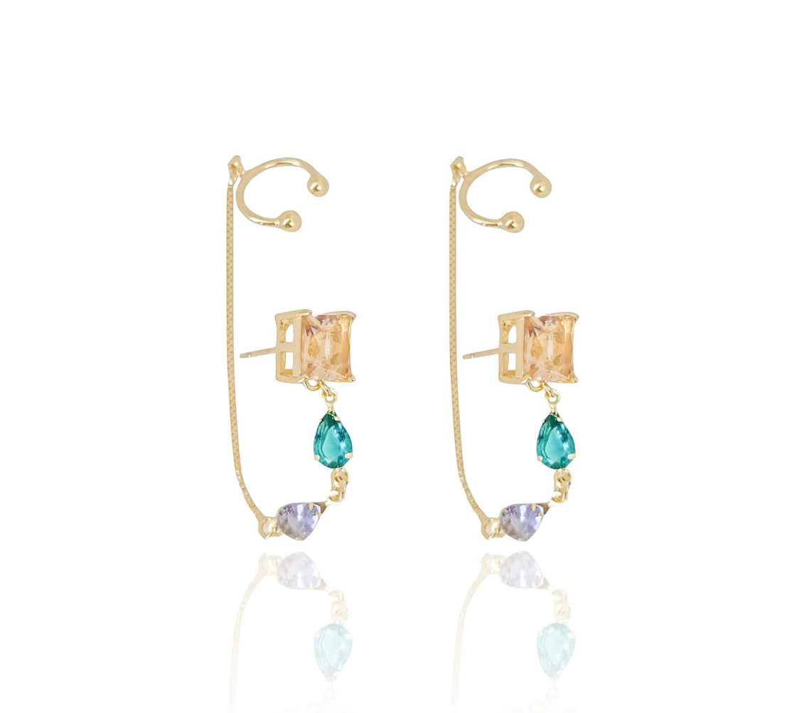 EARRING + EARCUFF COLOR CRYSTALS