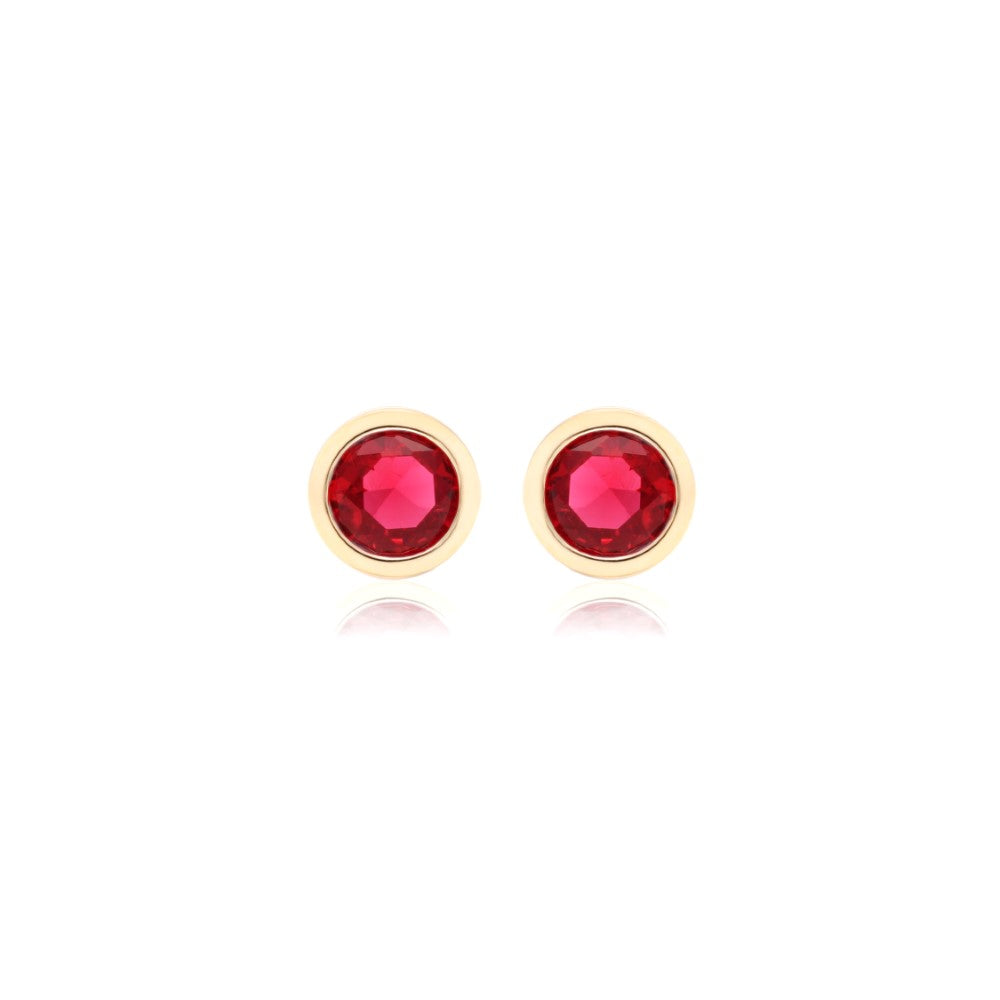 EARRING RUBY CRYSTAL CIRCLE