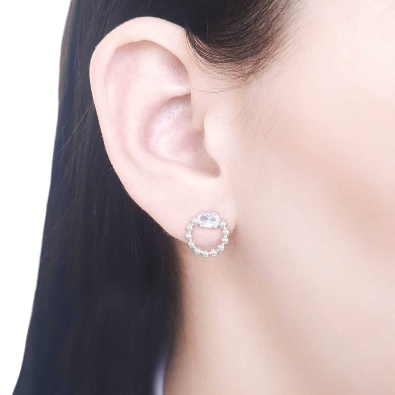 EARRING CIRCLE CRYSTAL