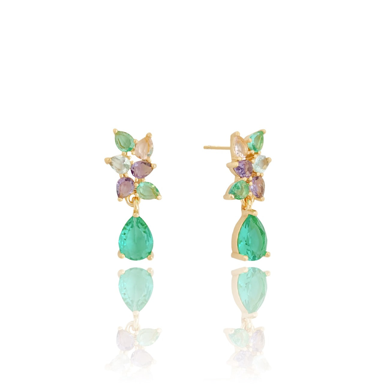 EARRING ZIRCON TEAR DROPS