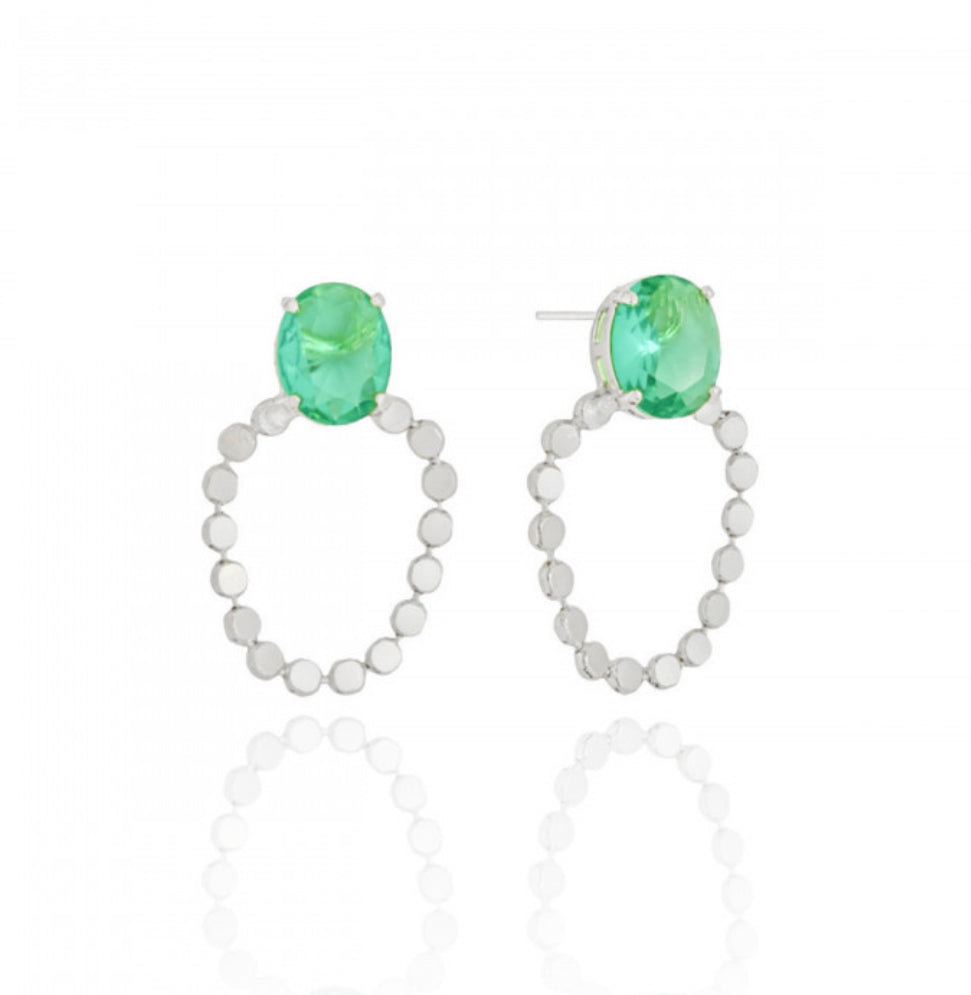 EARRING GEM + CIRCLE FLAT