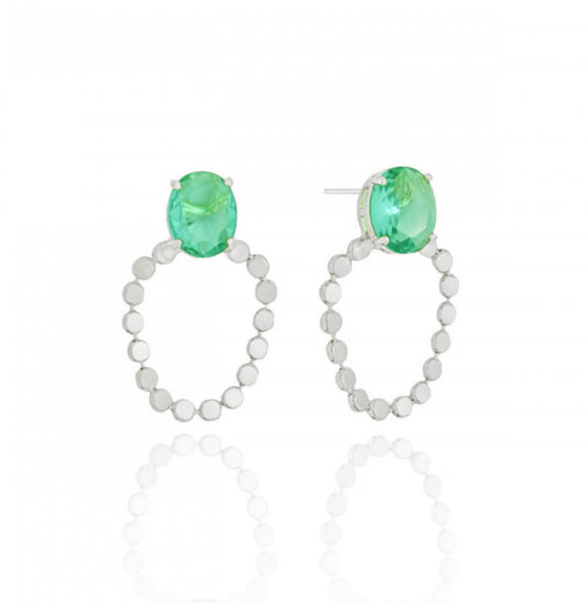 EARRING GEM + CIRCLE FLAT