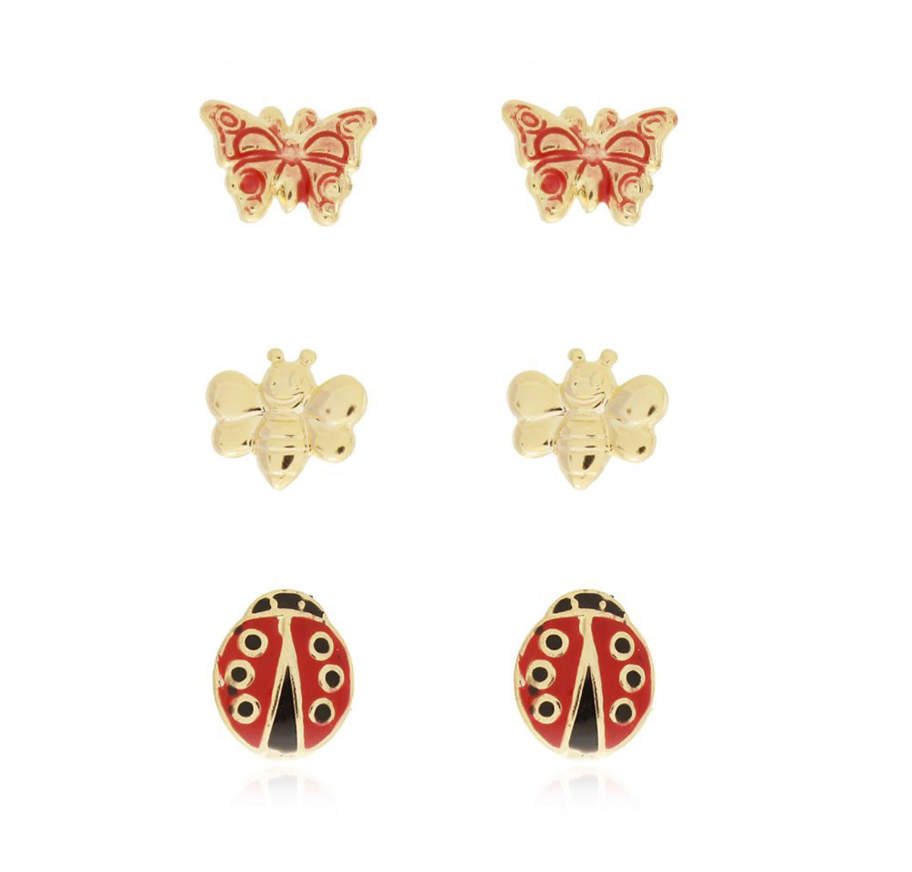 EARRING KIDS LADY BUG TRIO