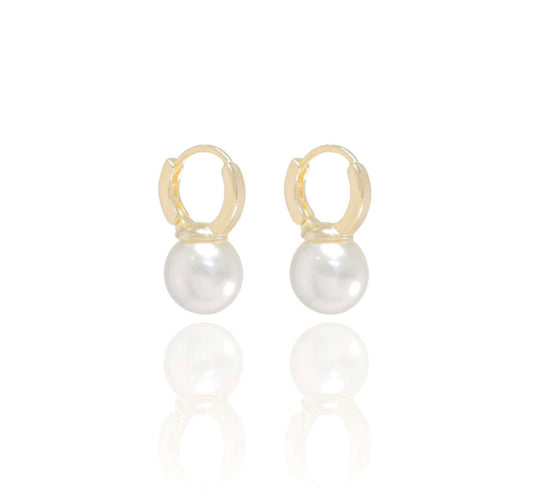 EARRING HOOP+PEARL