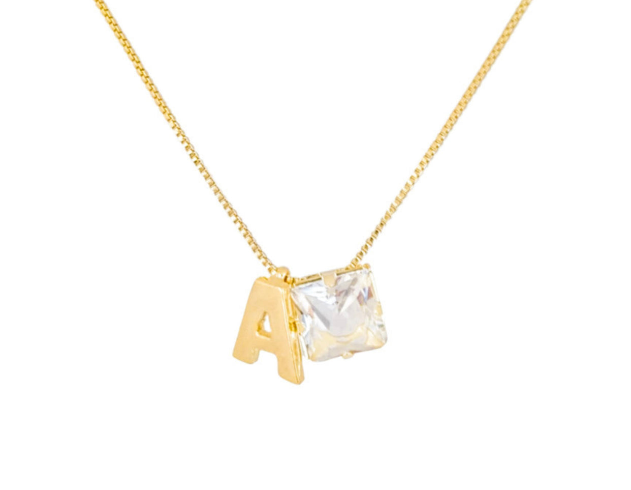 NECKLACE CRYSTAL+LETTER