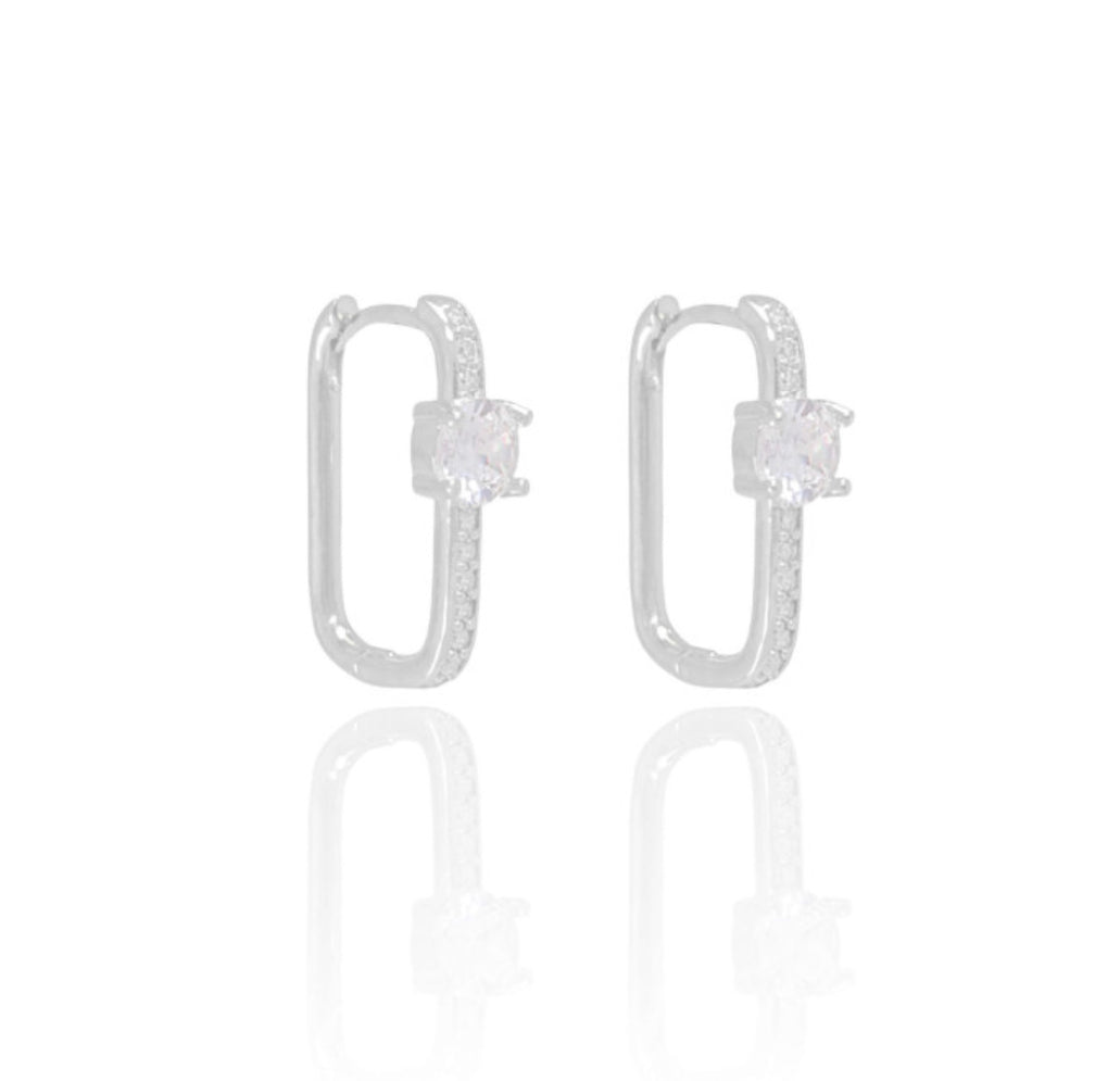 EARRING HOOP SQUARE CRYSTAL