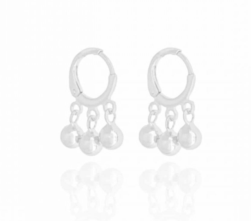 EARRING HOOP 3 SPHERES