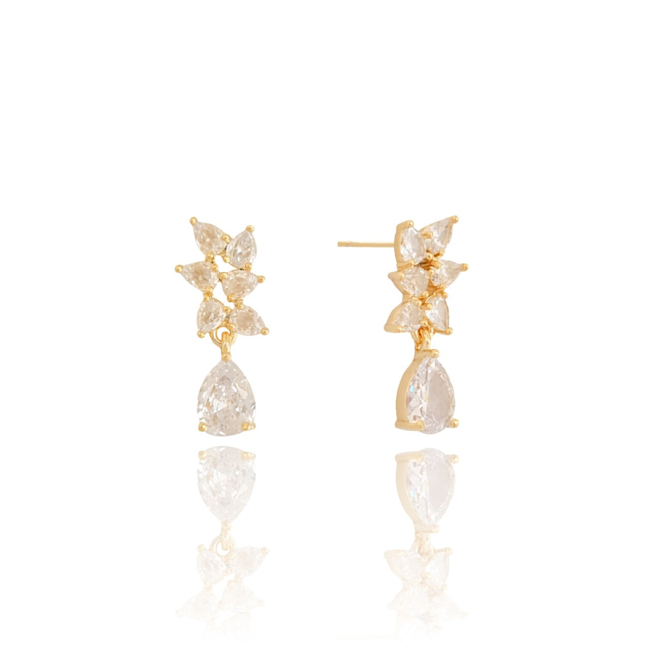 EARRING ZIRCON TEAR DROPS