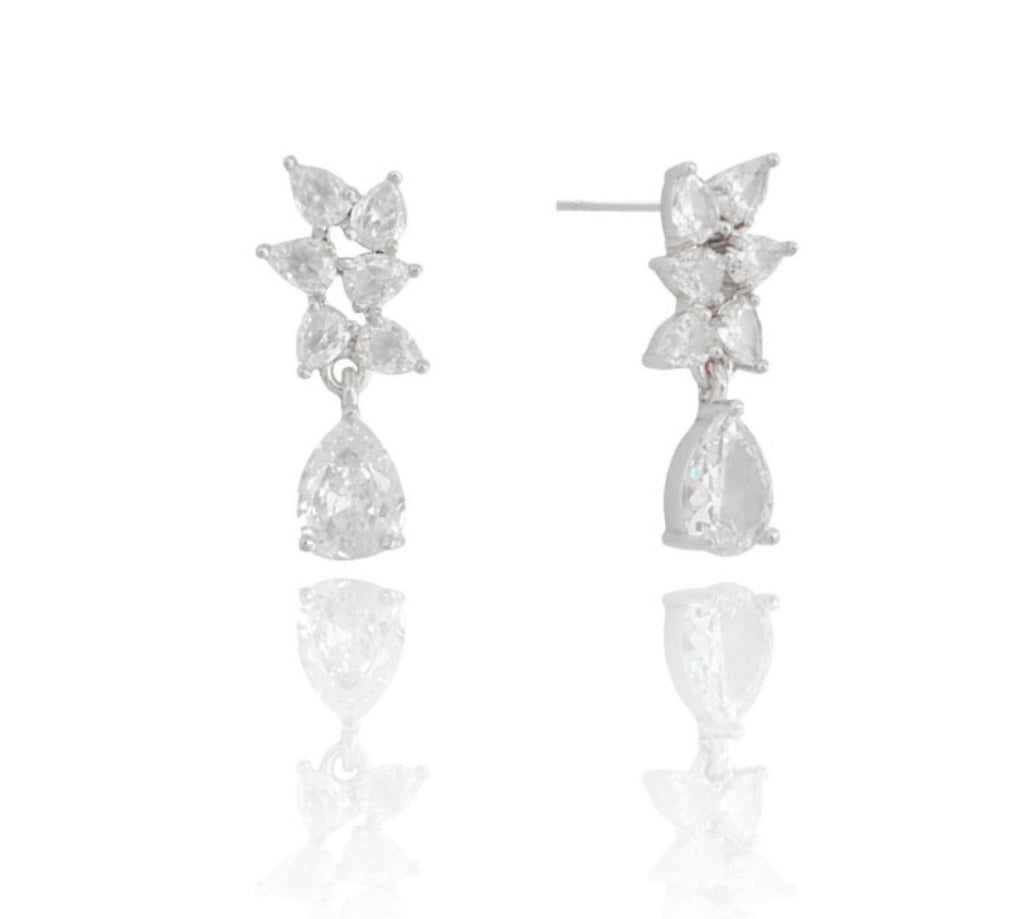 EARRING ZIRCON TEAR DROPS